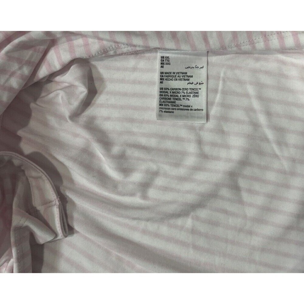 State of Day Macy’s Pink Stripe Pajama Set Lace Trim Modal Tencel 2-Piece XXL - Picture 5 of 5